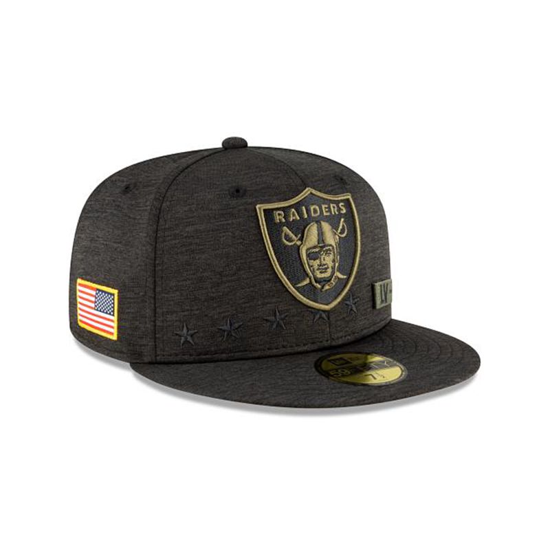 NFL Las Vegas Raiders Salute To Service 59Fifty Fitted (HVT2287) - Black New Era Caps